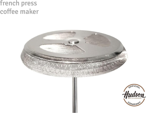 HUDSON French Press Coffee and Tea Maker, 9 Cups, Silver