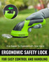 WORKPRO Cordless Grass Shear & Shrubbery Trimmer, 2 in 1 Handheld 7.2V Electric Grass Cutter with Battery Included