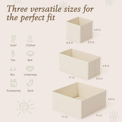 18-Piece Set, Closet Criusia Drawer Organizer Dresser Organizer for Baby Clothes, Foldable Storage & Drawer Dividers