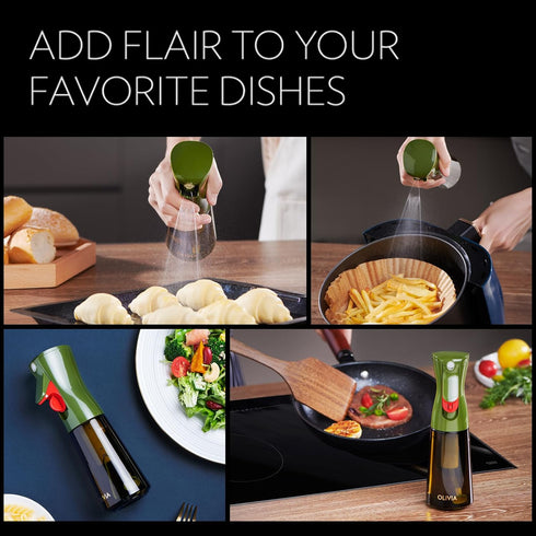 FLAIROSOL OLIVIA 200ml Glass Oil Sprayer for Cooking, Continuous Spray Bottle with Portion Control for Kitchen