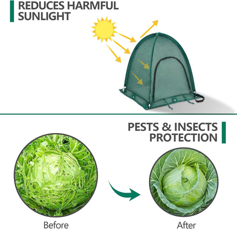 2 Pack, 80% 22" 22" 22" Plant Shade Tent Pop Up Sun Shade Cover for Outdoor Plants, Portable Sun Protection Tent