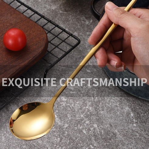 5PCS 8 304 Stainless Steel Soup Spoons, Thickened Mirror Finish Korean Teaspoons, Dishwasher Safe Dessert Spoons