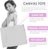 Giant Canvas Bride Tote Bag - 18" x 14" Diamond Motif Rhinestone Totes for Bridal Shower Gifts and Wedding Accessories