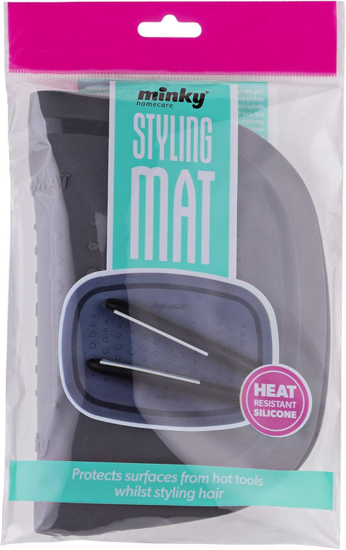Minky Homecare Silicone Mat for Hair Tools - Heat Resistant Curling Iron & Flat Iron Holder, 5 x 7 Inches, Black