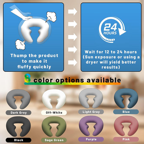 AmyWtb Ergonomic U-Shape Gaming & Lap Pillow - Crochet Pillow & Reading Support Pillow with Arm Relief, Comfort