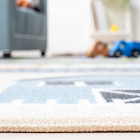 2'2" 6' (KPH227A) SAFAVIEH Washable Rug Kids Playhouse Collection - x Runner, Beige & Green, Slip Resistant & Easy