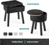 BRIAN & DANY Vanity Stool, Sherpa Vanity Stool Chair with Storage, Rectangle Makeup Chair Soft Padded Seat with Legs