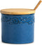 Sugar Bowl With Lid and Spoon, Ceramic Sugar Jar, Blue Sugar Cube Container with Spoon, Sugar Dish