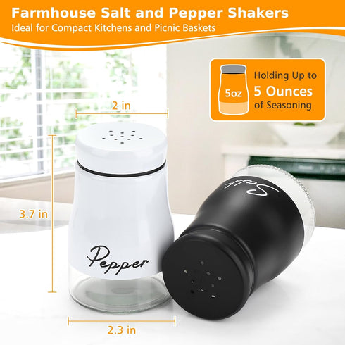 Accmor Salt and Pepper Shakers Set, 5oz Stainless Steel Salt and Pepper Shakers Seasoning Container with Glass Bottom for Home Cooking Restaurants Bar BBQ by Accmor