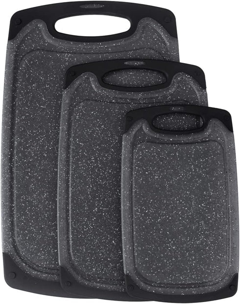 Pak Cutting Boards Set, Large Plastic Chopping Board, Dishwasher Safe, BPA Free, Slip Resistant with Juice Grooves