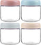 MOLADRI 4 Pack Glass Clear Storage Canister with Airtight Lid, 12oz Overnight Oats