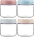 MOLADRI 4 Pack Glass Clear Storage Canister with Airtight Lid, 12oz Overnight Oats