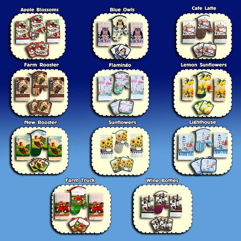 Lobyn Value Packs 5 Piece Decorative Lightweight Kitchen Towel Set