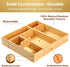 Umilife Drawer Organizer Storage Boxes - 2.5" High Bamboo Drawer Dividers with 5 Rearrangeable Bins for Kitchen & Office