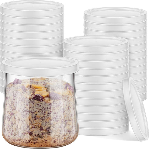 Tessco for you 36 Pieces Yogurt Container Lids Clear Plastic Jar Lids
