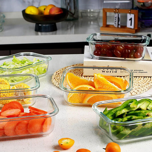 DAS TRUST 10 Pack Glass Meal Prep Containers, Food Storage Bowls with Lids, Lunch Container for Adults, Bento Boxes