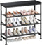 Mavivegue Shoe Rack Organizer, 4-Tier Metal Shoe Storage with Non-Woven Fabrics Shelves