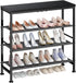 Mavivegue Shoe Rack Organizer, 4-Tier Metal Shoe Storage with Non-Woven Fabrics Shelves