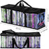 Fasmov 6 Pack DVD Storage Bags - Hold up to 240 DVDs, Water Resistant DVD Holder Case with Handles, Black