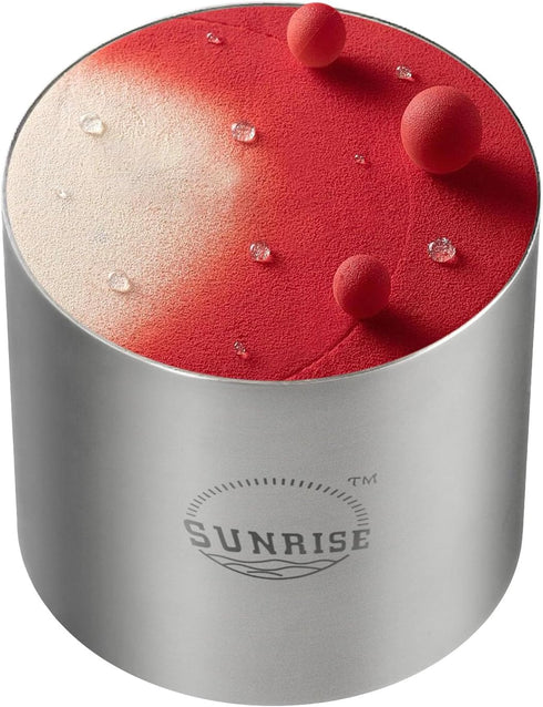 Sunrise Kitchen Supply Plating Forms, Stainless Steel Ring Mold Sets, 3" X 2.75" (2)