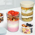 16 oz 6-Pack Xyptorix Overnight Oats Containers with Lids, Leak-Proof Wide Mouth Mason Jars & Separate Compartments