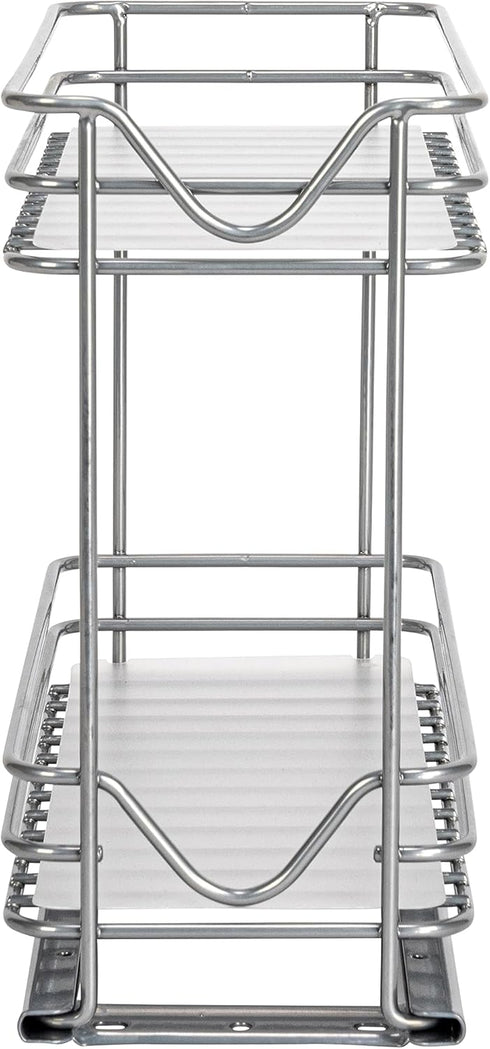 2 Household Essentials Glidez Powder-Coated Steel Pull-Out/Slide-Out Storage Organizer with Plastic Liners for Spice