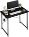 YSSOA 32 Inch Black Computer Desk, Modern Simple Home Office Work Study Writing Table with Headphone Hooks