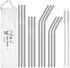 Hiware 12-Pack Reusable Stainless Steel Metal Straws - Long Drinking Straws with Case for 30 oz and 20 oz Tumblers