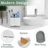 Toothbrush and Toothpaste Holder with Bamboo Divider for Bathroom Countertop Organizer, Detachable for Easy Clean, 2 Slots Electric Toothbrush Holders Storage Caddy Drainage for Family-White by Chintu