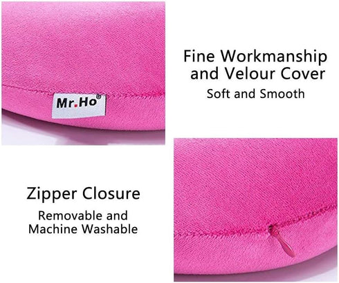 Mr.Ho U Shaped Memory Foam Pillow, Neck Head Cushion for Outdoors, Car, Office, Home Travel (Pink)