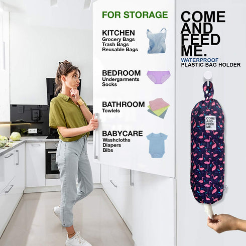2pcs Waterproof Plastic Grocery Trash Bag Holder Shopping Carrier Holder Organizer Kitchen Storage Bag Dispenser