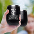 Chris's Stuff 12 oz Wine Tumbler - Iced Coffee Mug with Splash-Proof Lid, Stainless Steel, Black Quote