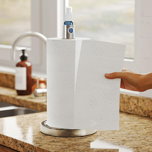 2 1 Countertop SpaceAid in Paper Towel Holder with Spray Bottle, Paper Towels Holders Stand with Sprayer Inside Center