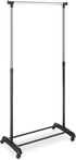 Whitmor Adjustable Rolling Garment Rack, Black and Chrome, 18.5" D x 33" W x 66" H