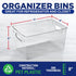 Multi-purpose Refrigerator Bins - 2 pieces Large Capacity Stackable Fridge Bin Organizer with Easy Grip Handles - Clear