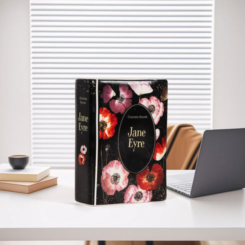 Book Vase, Ceramic Flower Vase Modern Decorative Home Decor Gift Idea Unique Bookshelf Decor for Home, House