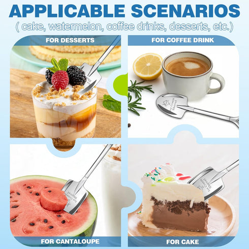 Muimnvi 2 Set 304 Pcs Ice Cream Shovel - Premium Stainless Steel Dessert Spoons for Eating Ice Cream, Funny Loving Gift