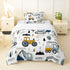 Set Set Set 2Pcs 1 Feelyou Cartoon Car Kids Comforter Construction Bedding for Boys Toddler Decor Equipment Trucks