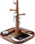 C-Joy Wood Handmade Wooden Key Holder - Decorative Key Rack for Entryway, Jewelry Key Stand Organizer (Walnut)