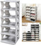 6-Tier Shoe Rack, Stackable Storage Organizer for Bedroom Entry, Adjustable Rack, Shoe