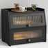 Goozii Large Bread Box for Kitchen Countertop, Black Bread Storage Container for