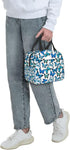 Insulated Lunch Bag Box for Women, Blue Butterfly Print Cooler Thermal Waterproof Tote Bag for Work & Picnic