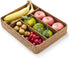 Seagrass Storage Basket with 4 Compartments, Rectangular Utensil Tray for Silverware Flatware Organization