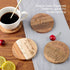 Set 6, 4 Inch WLWNWFT Wood Coasters for Drinks Tabletop Protection with Holder of Acacia Wooden Coaster for Coffee