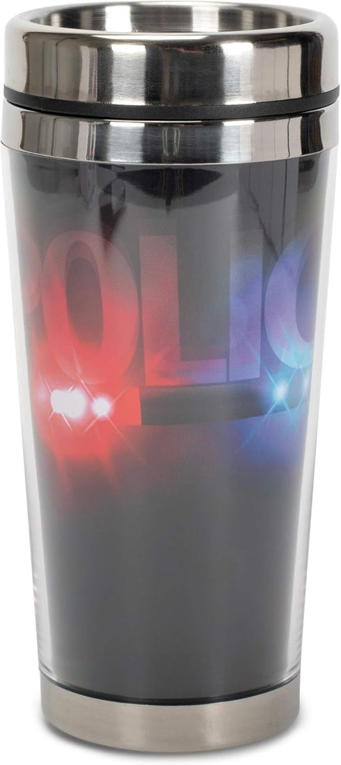 Police Officer Prayer Come Home Safely Stainless Steel Travel Mug with Lid, 16 Ounce