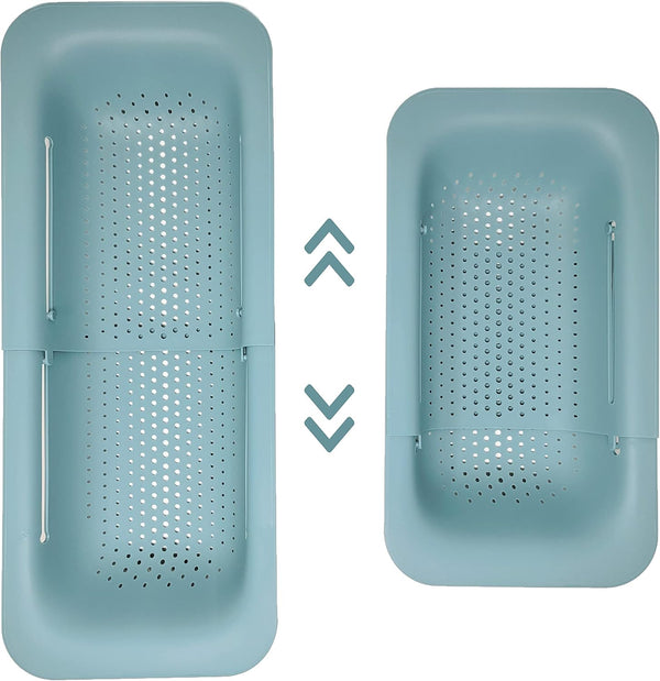 Makerstep Over the Sink Colander Strainer Basket, Expandable Wash, Drain, and Dry, Multifunctional Kitchen Gadget