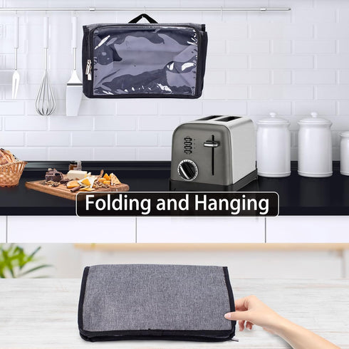 Toaster Cover with Base for 2 Slice Wide Slot, Dust Covers Compatible with Cuisinart 2 Slices