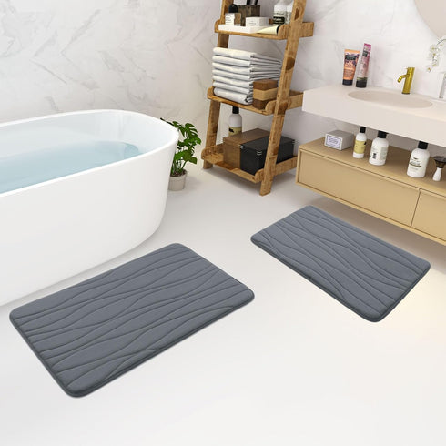 Buganda U-Shaped Toilet Rugs 24x20, Dark Grey, Ultra Soft & Absorbent Non-Slip Bath Mat, Machine Wash Dry