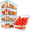 NutriChef 5-Piece 30 oz Reusable Glass Meal Prep Containers, Stackable Kitchen Storage with Locking Lids