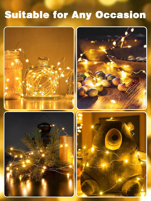 3 Pack 120LED 40FT 8 Fairy Lights Battery Operated with Remote, Twinkle Lights Waterproof Outdoor Indoor Decor, Modes